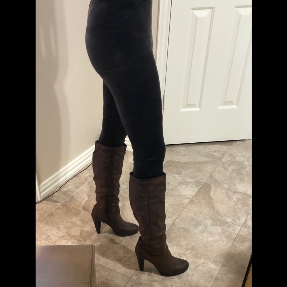 Fleece Style Winter Leggings, Dark Silver / Purple